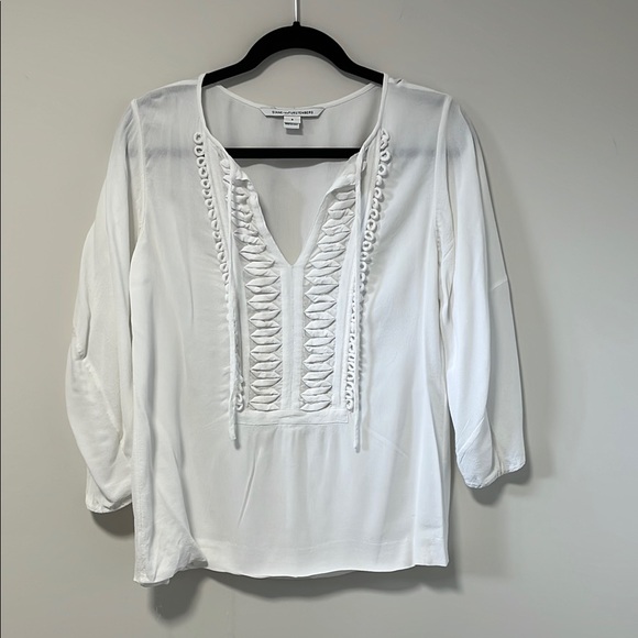 Diane Von Furstenberg Tops - DVF White Boho Blouse